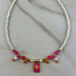 Handmade Necklace Fuchsia Summer Dream 1