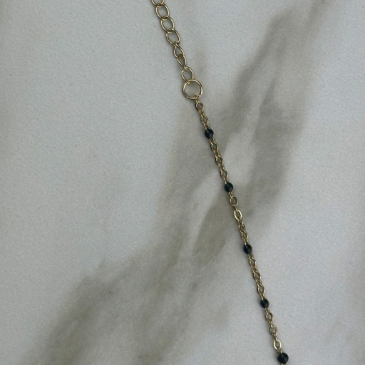 Χρυσό βραχιόλι Black Pearl (8)