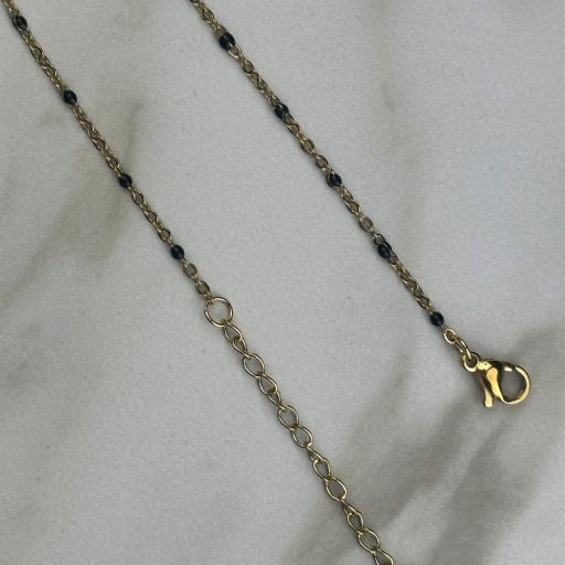 Χρυσό βραχιόλι Black Pearl (6)