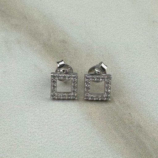 Ασημένια σκουλαρίκια Rectangle (1)