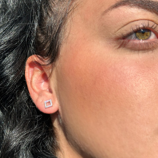 Ασημένια σκουλαρίκια Rectangle (5)