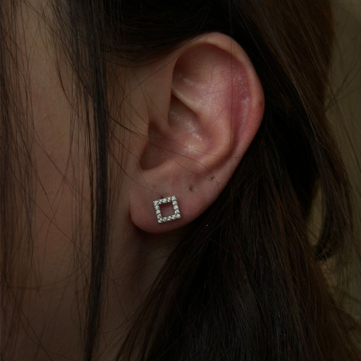 Ασημένια σκουλαρίκια Rectangle (6)