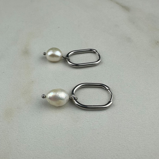 Ασημένια σκουλαρίκια Silver Pearl (2)