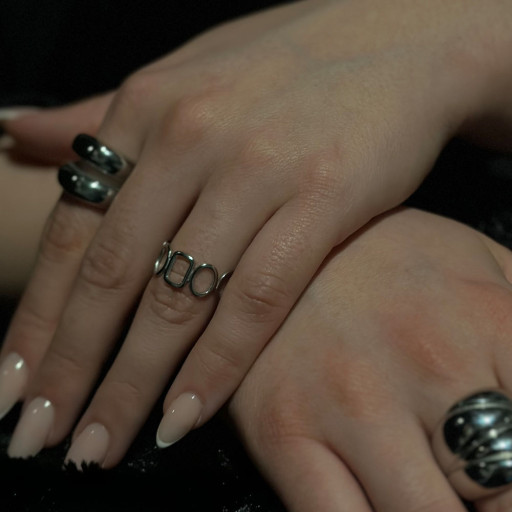 Ασημένιο Δαχτυλίδι Circles and Squares (3)