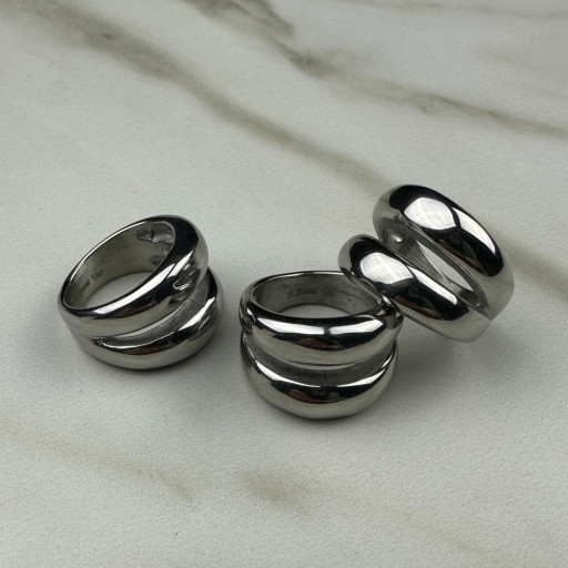 Ασημένιο δαχτυλίδι Double Circle (5)