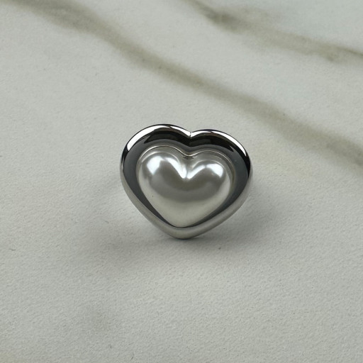 Ασημένιο δαχτυλίδι Καρδιά Πέρλας (3)