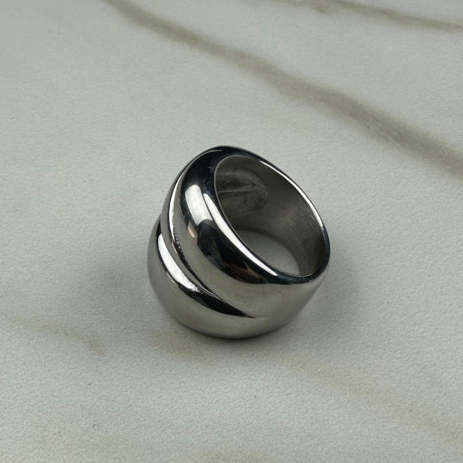 Ασημένιο δαχτυλίδι Sophistication Large Circle (2)