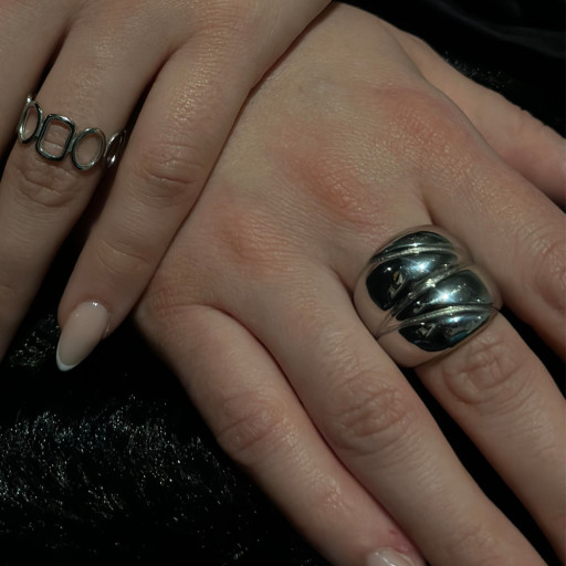 Ασημένιο δαχτυλίδι Sophistication Large Circle (5)