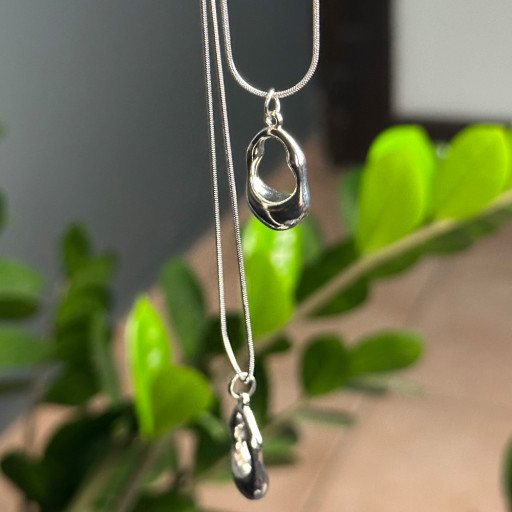 Ασημένιο Κολιέ Abstract (3)