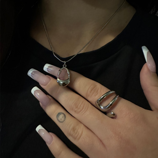 Ασημένιο Κολιέ Abstract (4)