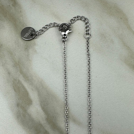 Ασημένιο κολιέ Large Heart με διαμαντάκια (4)