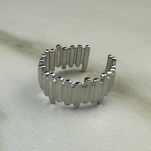 Ασημί δαχτυλίδι Wave (2)