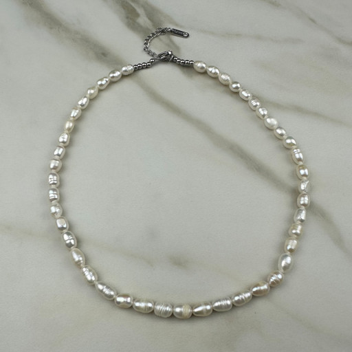 Ασημί κολιέ Pearl Elegance (2)