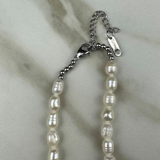 Ασημί κολιέ Pearl Elegance (3)