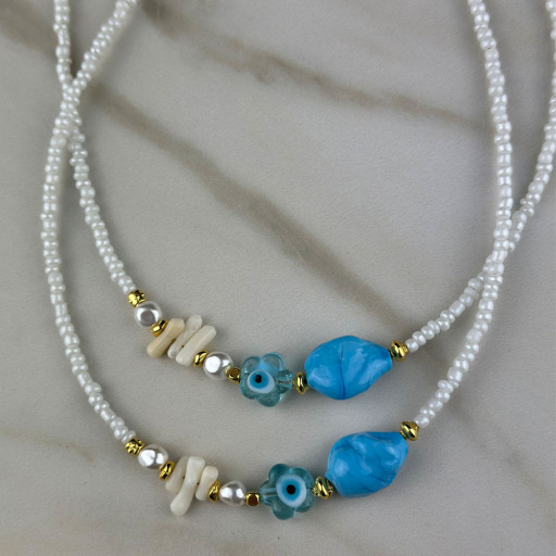 Χειροποίητο Κολιέ Blue Stone (2)