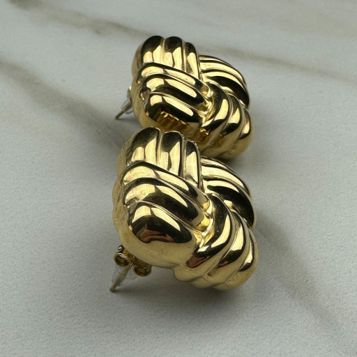 Χρυσά σκουλαρίκια Elegance (2)