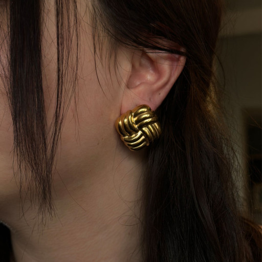 Χρυσά σκουλαρίκια Elegance (4)