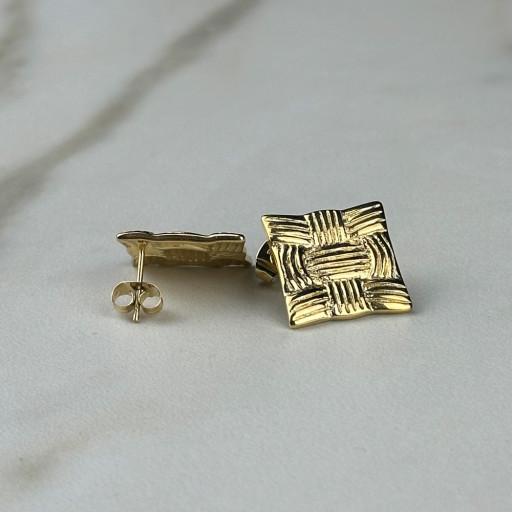 Χρυσά σκουλαρίκια Geometry (2)