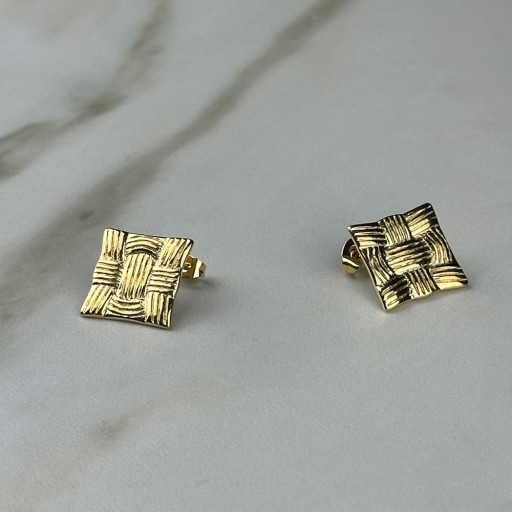 Χρυσά σκουλαρίκια Geometry (3)