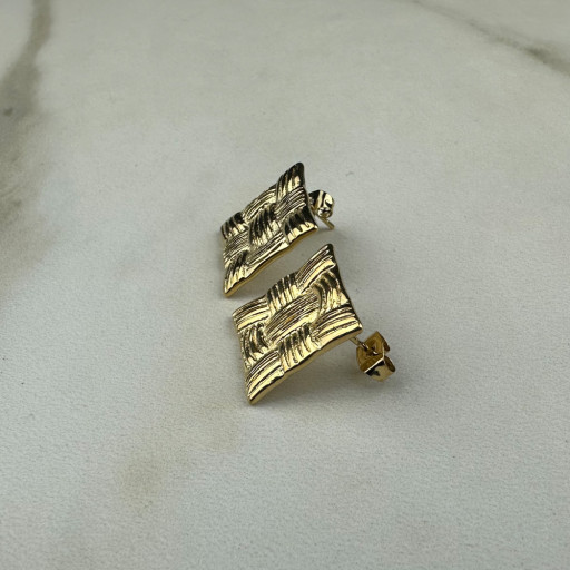 Χρυσά σκουλαρίκια Geometry (4)