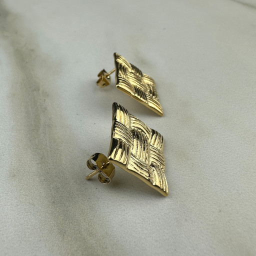 Χρυσά σκουλαρίκια Geometry (5)