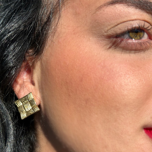 Χρυσά σκουλαρίκια Geometry (7)