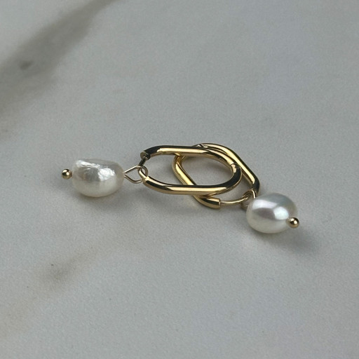 Χρυσά σκουλαρίκια Golden Pearl (3)