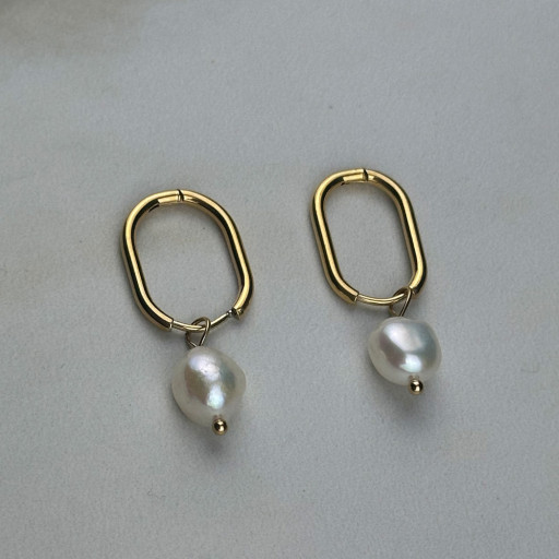 Χρυσά σκουλαρίκια Golden Pearl (4)