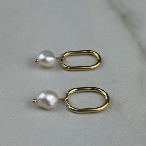 Χρυσά σκουλαρίκια Golden Pearl (6)