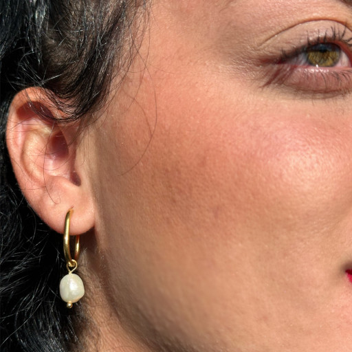 Χρυσά σκουλαρίκια Golden Pearl (8)