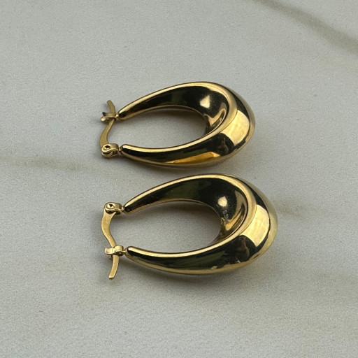 Χρυσά σκουλαρίκια Golden River (2)