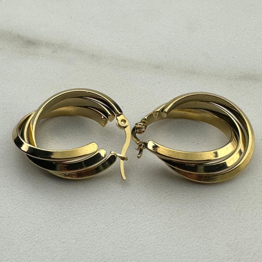 Χρυσά σκουλαρίκια κρίκοι Gilded (3)