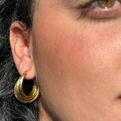 Χρυσά σκουλαρίκια κρίκοι Gilded (5)