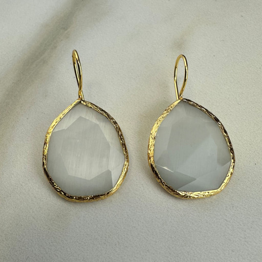 Χρυσά σκουλαρίκια με λίθο Ice Angel (1)