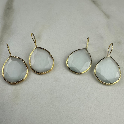 Χρυσά σκουλαρίκια με λίθο Ice Angel (5)