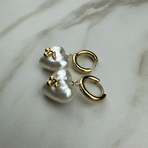 Χρυσά σκουλαρίκια με πέρλα Golden Cherry (2)