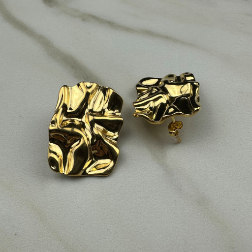 Χρυσά Σκουλαρίκια Waves (2)