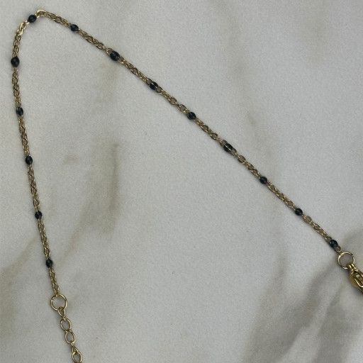 Χρυσό βραχιόλι Black Pearl (3)