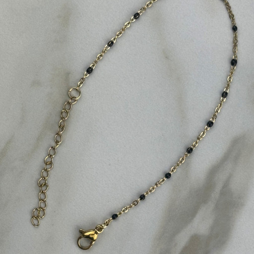 Χρυσό βραχιόλι Black Pearl (5)