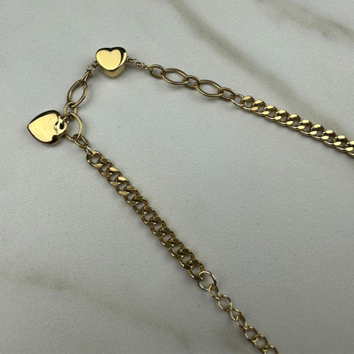 Χρυσό βραχιόλι Double Love (2)