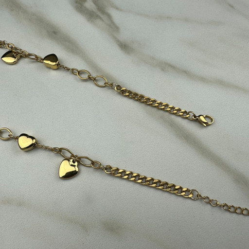 Χρυσό βραχιόλι Double Love (3)