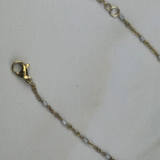 Χρυσό βραχιόλι White Pearl (2)