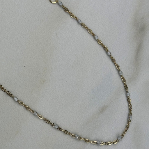 Χρυσό βραχιόλι White Pearl (4)