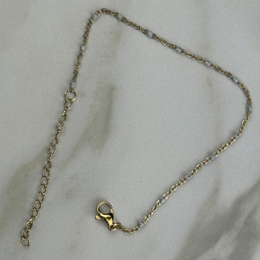 Χρυσό βραχιόλι White Pearl (5)