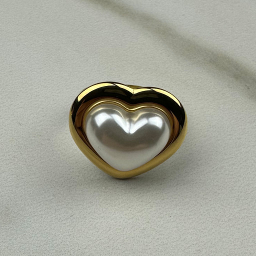 Χρυσό δαχτυλίδι Καρδιά Πέρλας (3)
