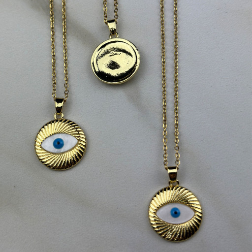 Χρυσό Κολιέ Blue Eye (2)