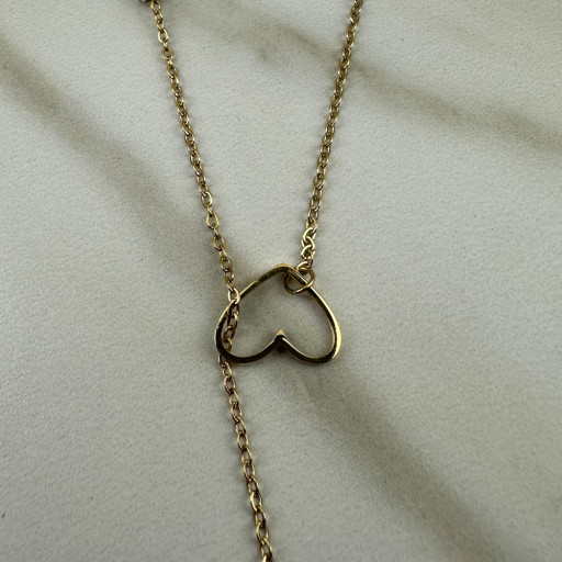 Σετ Χρυσό Κολιέ και Σκουλαρίκια Καρδιές (3)