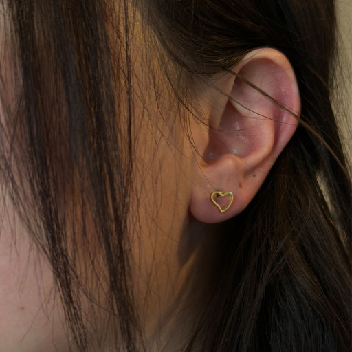 Σετ Χρυσό Κολιέ και Σκουλαρίκια Καρδιές (5)