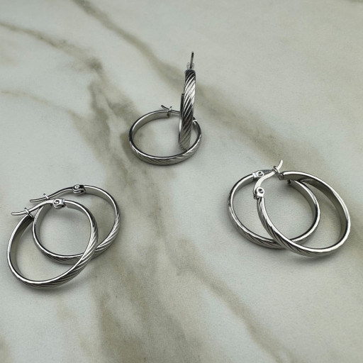 Σκουλαρίκια ασημί κρίκοι (3)